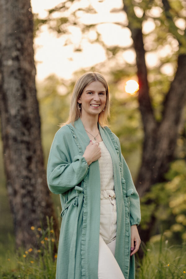 Pikk tume mündiroheline kimono - Image 2